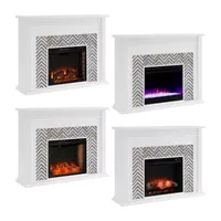 Andley Tiled Marble Electric Fireplace