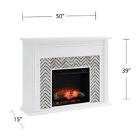 Andley Tiled Marble Electric Fireplace