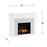 Codia Marble Tiled Electric Fireplace