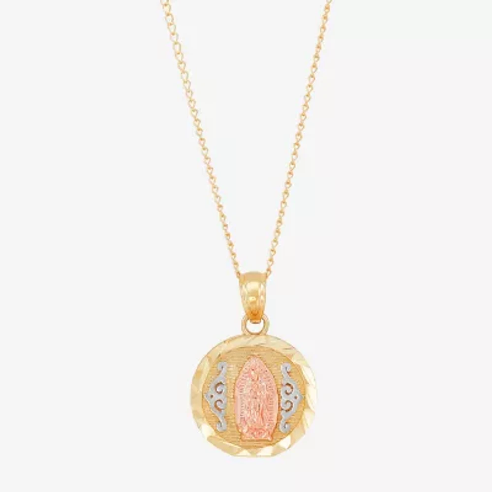 Our Lady Of Guadalupe / Nuestra Senora De Guadalupe Girls 14K Gold Round Pendant Necklaces