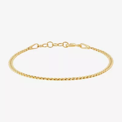 Made in Italy 14K Gold 5 1/2 Inch Hollow Cuban Chain Bracelet