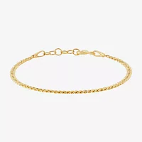 Made in Italy 14K Gold 5 1/2 Inch Hollow Cuban Chain Bracelet