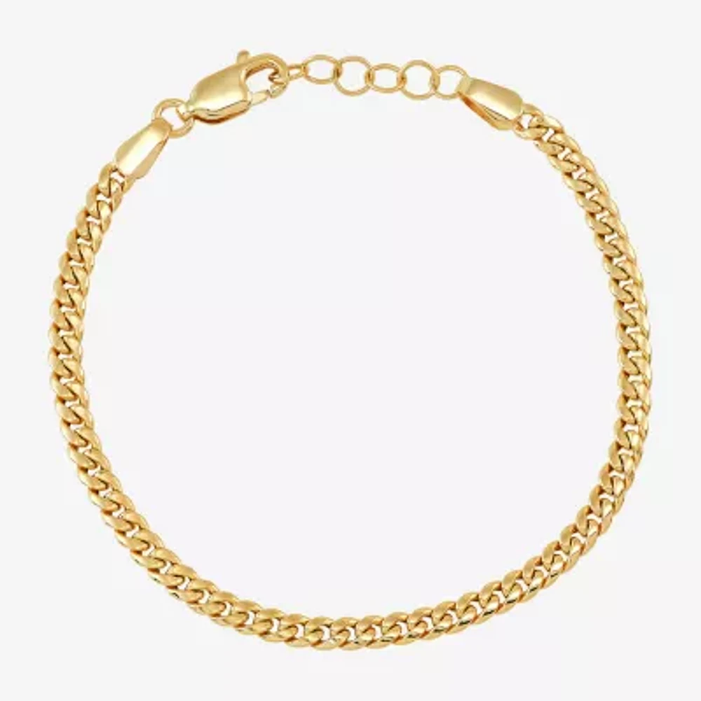 Made in Italy Girl's 14K Gold 5 1/2 Inch Hollow Cuban Chain Bracelet