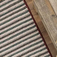 Colonial Mills North Pole Holiday Stripe Braided Reversible Indoor Outdoor Accent Rug