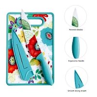 Jordana Floral Print 8" Chef Knife w/Sheath & Cutting Board Set