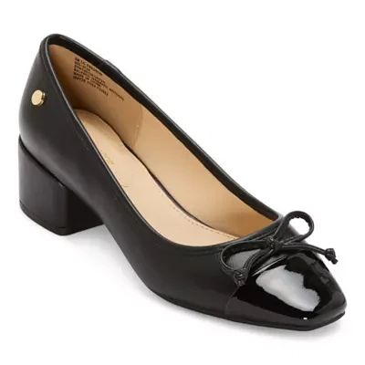Liz Claiborne Womens Fredson Cap Closed Toe Flat Heel Pumps