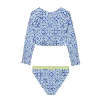 Roxy Big Girls Fresco Tile Cropped Rash Guard Set