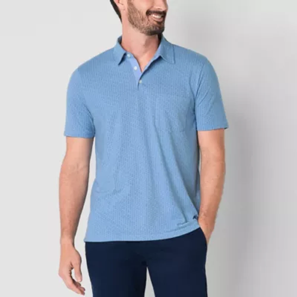 St. John's Bay Sueded Jersey Mens Slim Fit Short Sleeve Pocket Polo Shirt