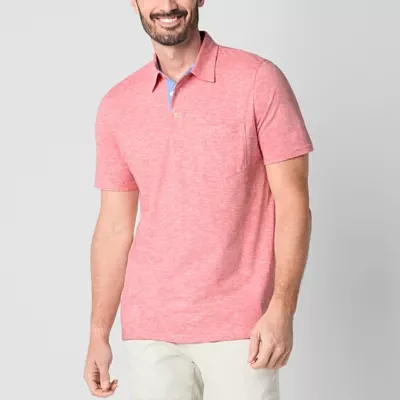 St. John's Bay Sueded Jersey Mens Classic Fit Short Sleeve Pocket Polo Shirt