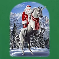 Mens Short Sleeve Unicorn Santa Graphic T-Shirt