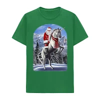 Mens Short Sleeve Unicorn Santa Graphic T-Shirt