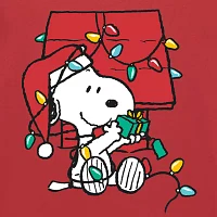 Mens Short Sleeve Snoopy Christmas Graphic T-Shirt