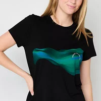 Xersion Womens Crew Neck Short Sleeve Graphic T-Shirt
