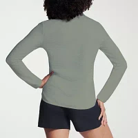 Skechers Womens Mock Neck Long Sleeve Active Quarter-Zip Pullover