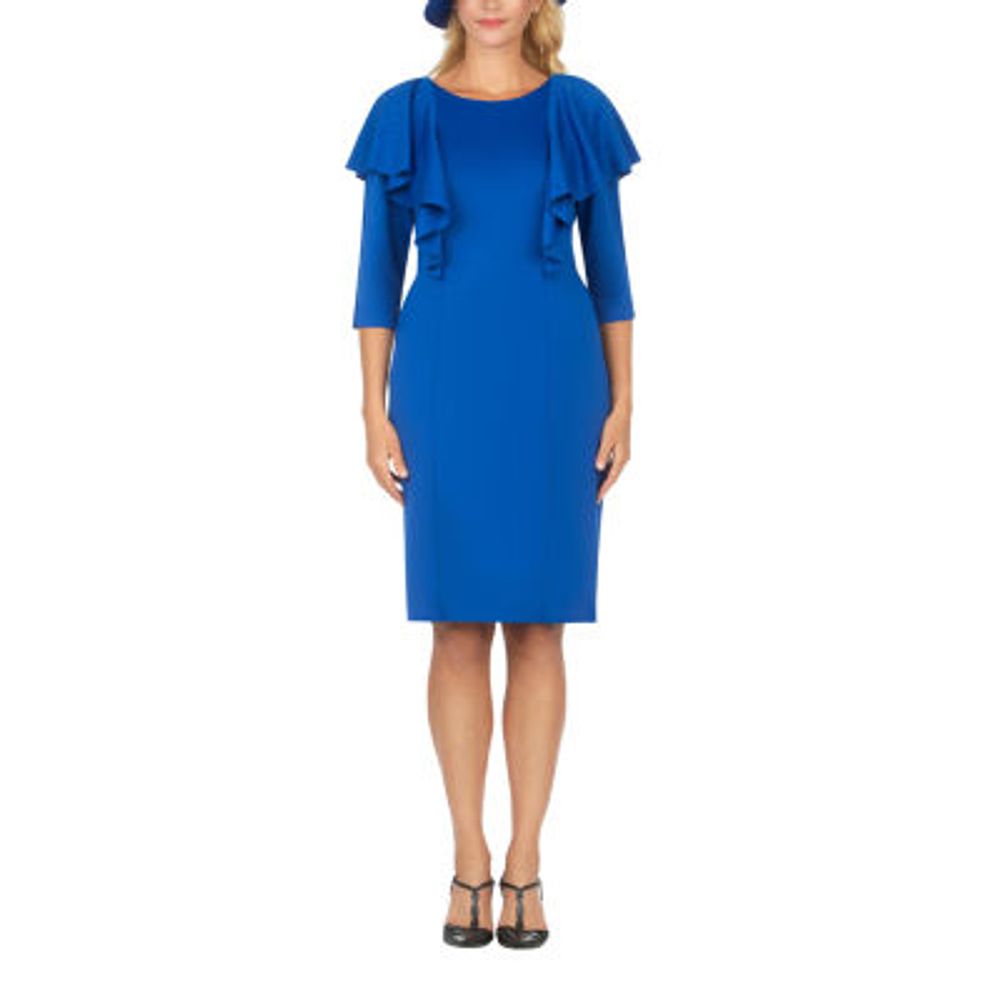 Giovanna Signature Plus 3/4 Sleeve Sheath Dress | Plaza Las Americas