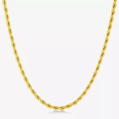 Stainless Steel 24 Inch Solid Rope Chain Necklace