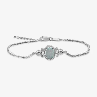 Enchanted Disney Fine Jewelry Sterling Silver 7 Inch Oval Cinderella Princess Link Bracelet