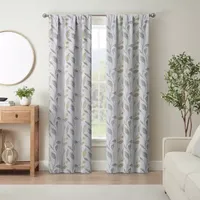 Eclipse Kerry Leaf Vine Energy Saving Blackout Rod Pocket Set of 2 Curtain Panel