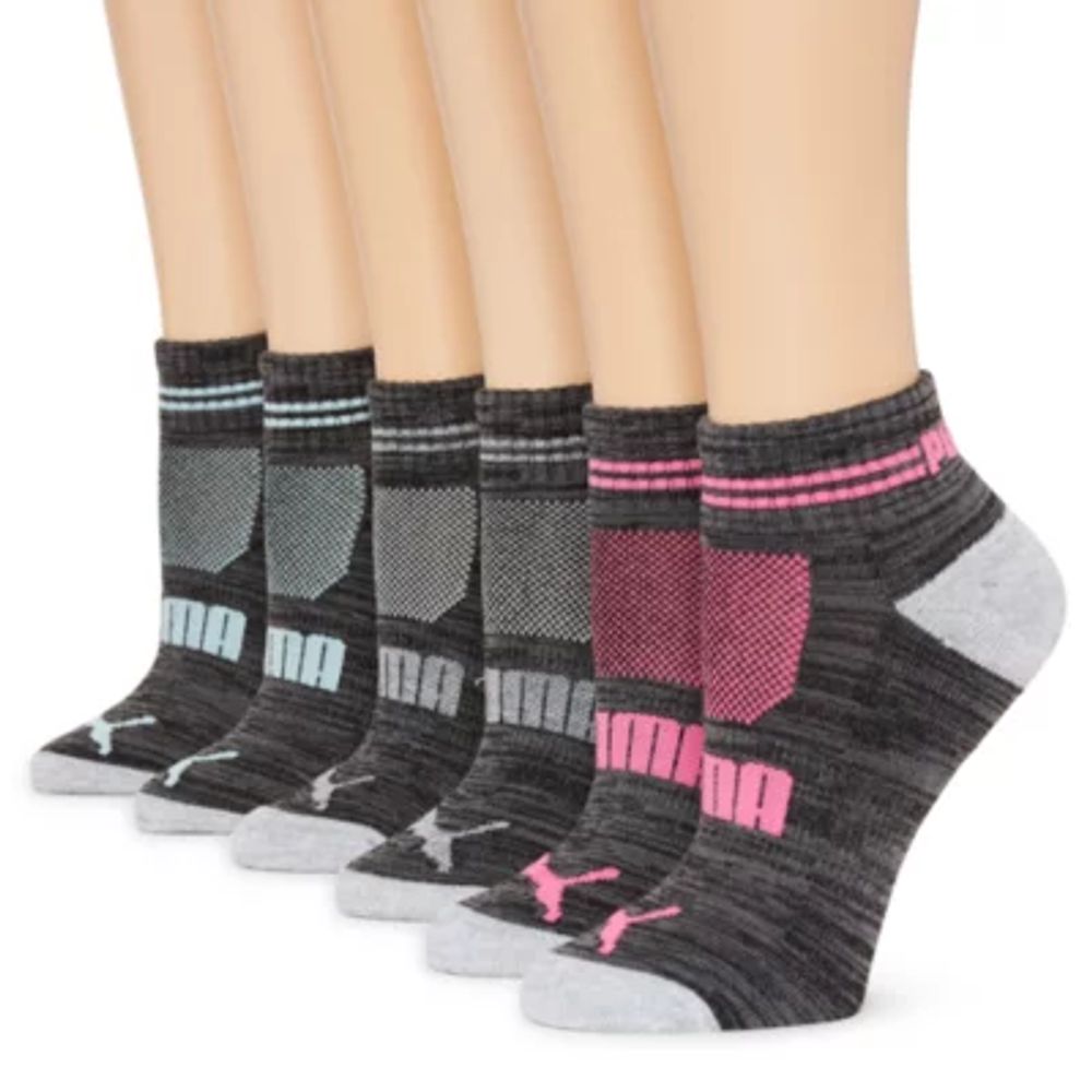 PUMA 6 Pair Quarter Socks Womens