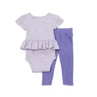 Okie Dokie Baby Girls 2-pc. Short Sleeve Bodysuit Set