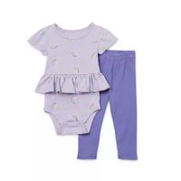 Okie Dokie Baby Girls 2-pc. Short Sleeve Bodysuit Set