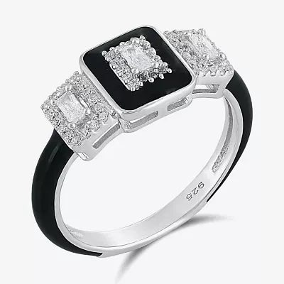 Diamonart Womens White Cubic Zirconia Sterling Silver Cocktail Ring