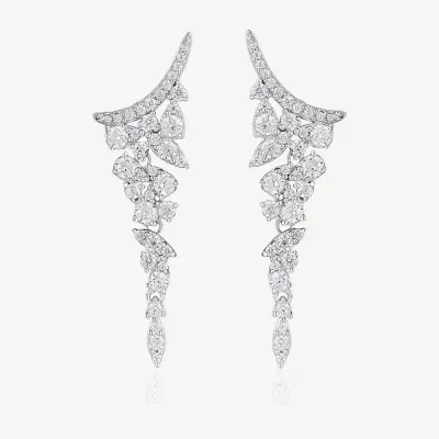 Diamonart White Cubic Zirconia Sterling Silver Drop Earrings