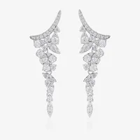 Diamonart Cubic Zirconia Sterling Silver Drop Earrings