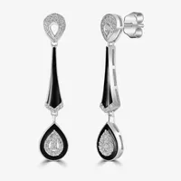 Diamonart White Cubic Zirconia Sterling Silver Pear Drop Earrings