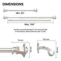 Deco Window Half Round 3/4 IN Curtain Rod