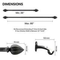 Deco Window Hexagon Cast 3/4 Curtain Rod