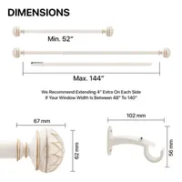 Deco Window Stripe Ball 1 IN Curtain Rod