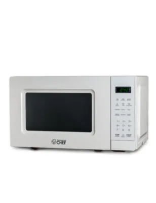 COMMERCIAL CHEF 0.7 Cu. Ft. Countertop Microwave with Digital Display White Microwave with 10 Power Levels