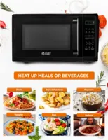 COMMERCIAL CHEF 0.9 Cu. Ft. Countertop Microwave with Touch Controls & Digital Display & 10 Power Levels