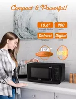 COMMERCIAL CHEF 0.9 Cu. Ft. Countertop Microwave with Touch Controls & Digital Display & 10 Power Levels