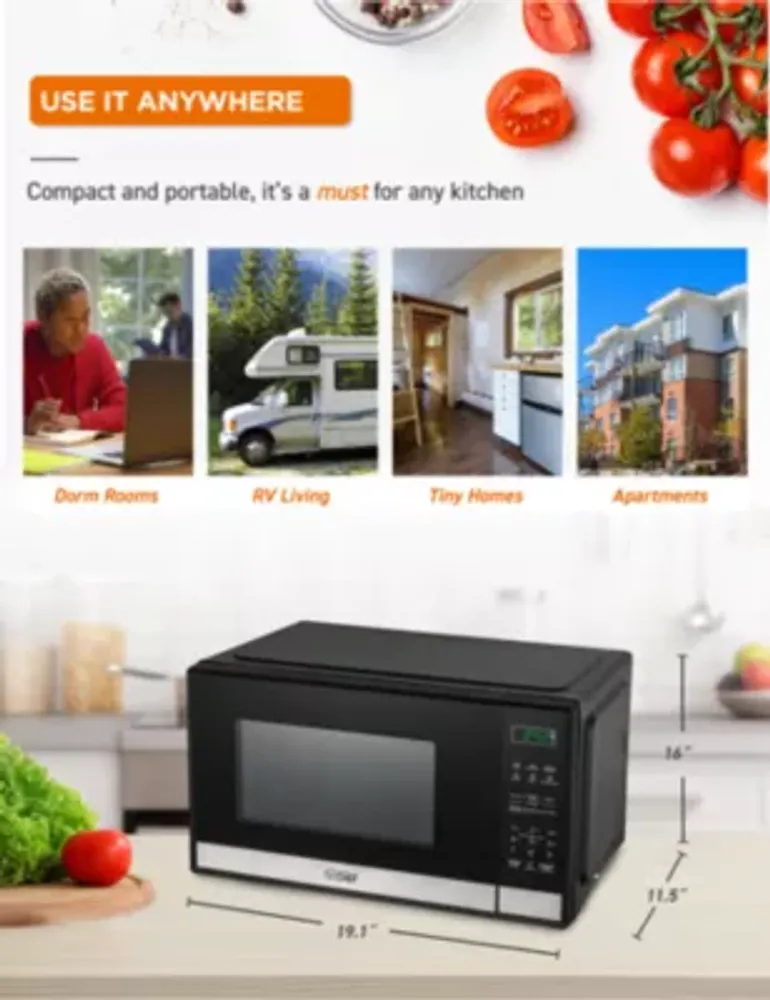 COMMERCIAL CHEF Cu. Ft. Countertop Microwave with Touch Controls & Digital Display & 10 Power Levels
