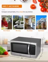 COMMERCIAL CHEF 1.3 Cu. Ft. Countertop Stainless Steel Microwave with Digital Display & 10 Power Levels