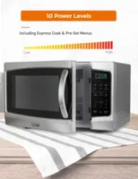 COMMERCIAL CHEF 1.3 Cu. Ft. Countertop Stainless Steel Microwave with Digital Display & 10 Power Levels