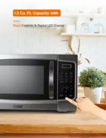 COMMERCIAL CHEF 1.3 Cu. Ft. Countertop Stainless Steel Microwave with Digital Display & 10 Power Levels