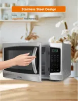 COMMERCIAL CHEF 1.3 Cu. Ft. Countertop Stainless Steel Microwave with Digital Display & 10 Power Levels