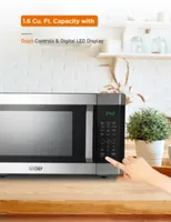 COMMERCIAL CHEF 1.6 Cu. Ft. Countertop Microwave with Touch Controls & 10 Power Levels