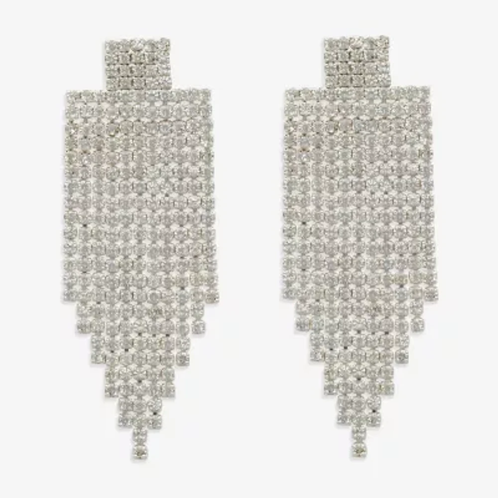 Mixit Hypoallergenic Silver Tone Womens Cubic Zirconia Drop Earrings