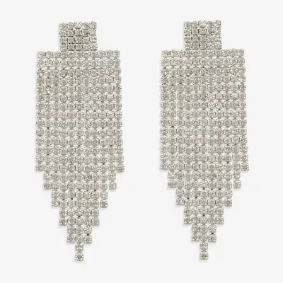 Mixit Hypoallergenic Silver Tone Womens Cubic Zirconia Drop Earrings