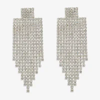 Mixit Hypoallergenic Silver Tone Womens Cubic Zirconia Drop Earrings