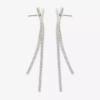 Mixit Hypoallergenic Silver Tone Cubic Zirconia Drop Earrings