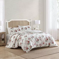 Laura Ashley Ashfield Cotton Flannel Midweight Reversible Comforter Set