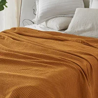 Patina Vie Maison Cotton Waffle Weave Throw Blanket