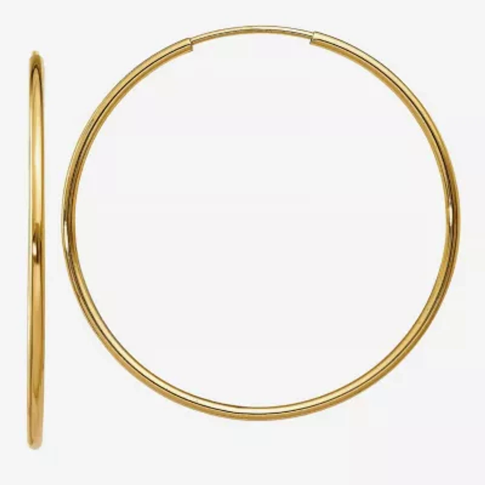 14K Gold 30mm Round Hoop Earrings
