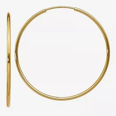 14K Gold 30mm Round Hoop Earrings