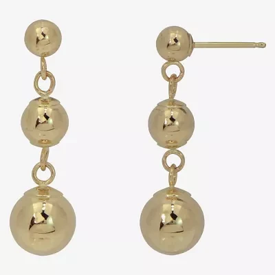 14K Gold Ball Drop Earrings